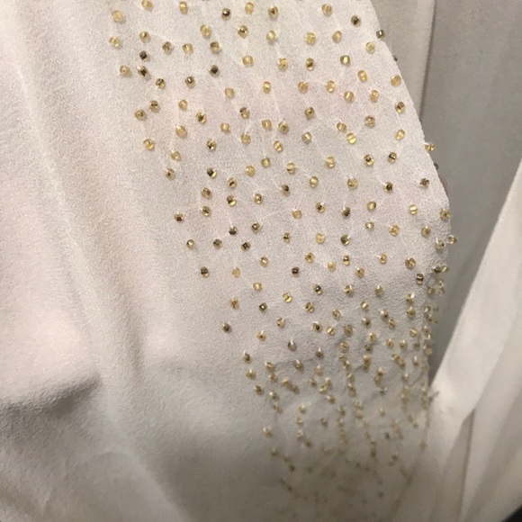 Cream with gold beading sleeveless top - Picture 4 of 4